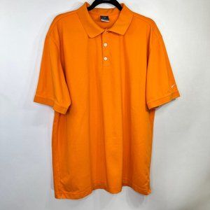 VTG Nike Dri-Fit Golf Men's Short Sleeve Polo Shirt Size XL Orange